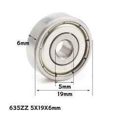 2Pcs 635ZZ FUSHI Bearing 5X19X6
