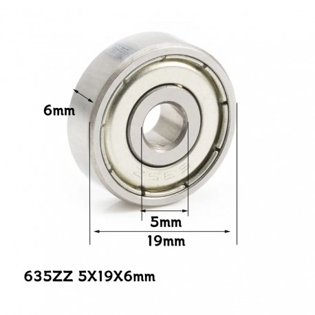 2Pcs 635ZZ FUSHI Bearing 5X19X6