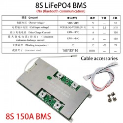 LiFePo4 BMS 8S 100A 150A 200A 24V with Balanced Intelligent Protection for 8S 3.2V 24V Battery Pack