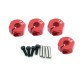 4 Pcs Aluminum 5/6/7mm Thickness Wheel Hex 12mm Drive Hubs With Pins Screws