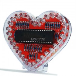 Multicolor LED Heart-Shaped Flow Light DIY Electronic Kit RGB Colorful Love Heart Water Lamp 51 Microcontroller