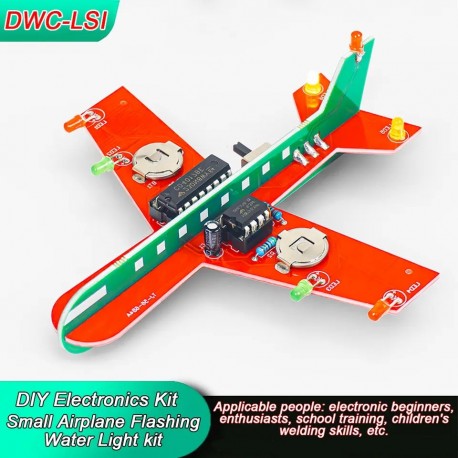 DIY Electronic Kit Small Airplane CD4017 Flow Lamp Welding Practice Electronic Science Assembly Kit Flashing LED