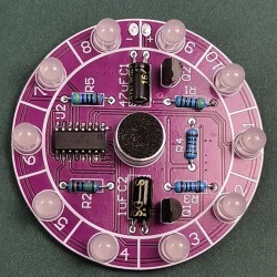 Red Voice Controlled Rotating LED Light, Without Battery, Requires Assembly, Electronic DIY