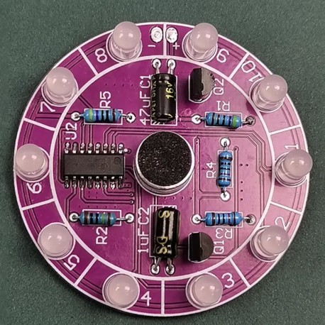 Red Voice Controlled Rotating LED Light, Without Battery, Requires Assembly, Electronic DIY