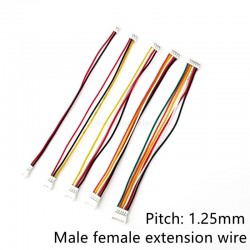 20cm JST 1. 25mm Male Female Extension Wire 2p 3p 4p 5p 6p Double Head