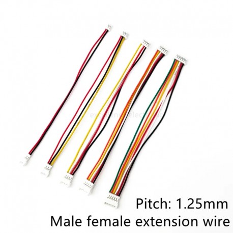 20cm JST 1. 25mm Male Female Extension Wire 2p 3p 4p 5p 6p Double Head