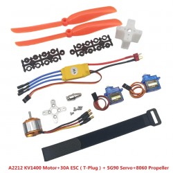 XXD 2212 KV1400 2-3S Brushless Motor With 30A ESC 9g Servo 8060 Propeller Power