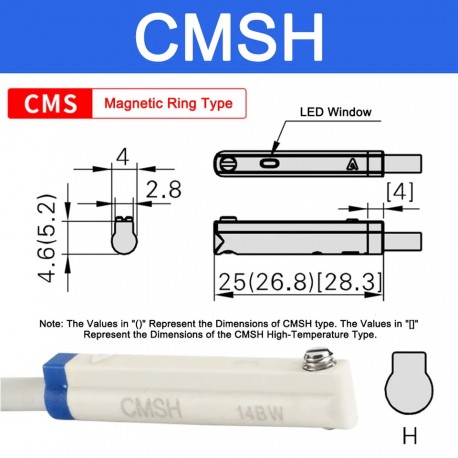 Cloweit 2/3-WIRE NPN PNP Magnetic Proximity Reed Switch Pneumatic Cylinder Sensor CMSG DMSE DMSH CMSJ