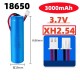 XH2.54 plug 18650 lithium ion rechargeable battery 3.7V 3000mAh with PCB