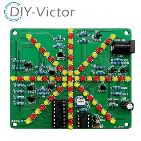 Fireworks red yellow Double Color Flashing Lights DIY Kit Strobe NE555 + CD4017