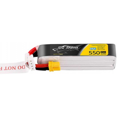 Tattu 3s 550mAh 95C 11.4V HV Lipo Battery with XT30 Plug Long-Pack
