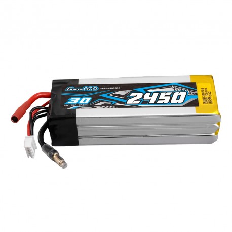 Gens Ace 30C 2450mAh 3S1P 11.1V Lipo Battery with JST-XHR Plug (MINI-HYDRO)