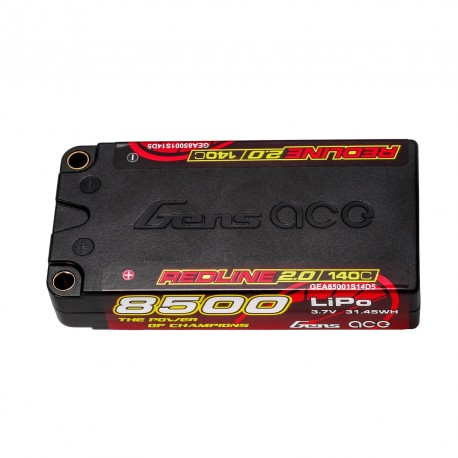 Gens ace Redline 2.0 Series 8500mAh 1S2P 3.7V 140C Lipo Battery Pack with Hardcase 65