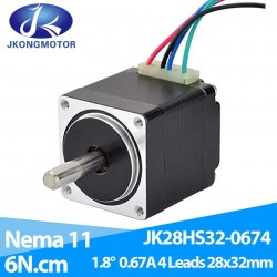Jkongmotor Nema11 Stepper Motor 28 Hybrid Stepping Motor 2 Phase 4-lead 1.8 deg 0.67A 6Ncm/8.5oz-in 28x32mm for DIY 3D Printer