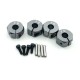 4 Pcs Aluminum 5/6/7mm Thickness Wheel Hex 12mm Drive Hubs With Pins Screws