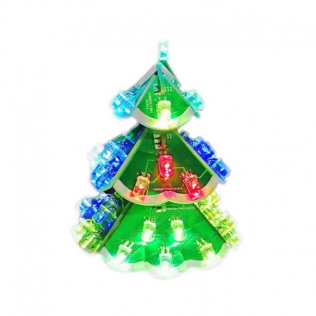 3D Colorful Three-dimensional Christmas Tree Parts Music DIY Electronic Kit