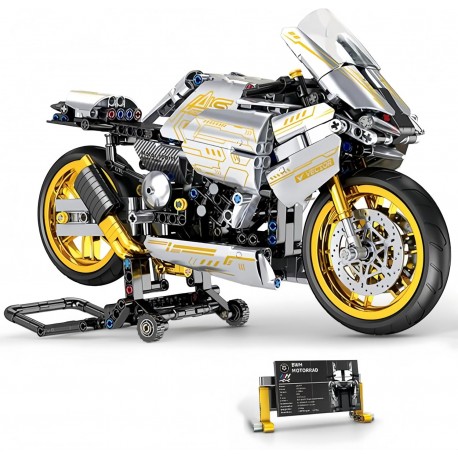 Technik Motorcycle Building Blocks Set, 660 PCS Motorbike Construction Toys