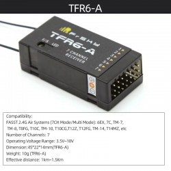 FrSky TFR6A 2.4GHz 7CH Receiver (FASST Compatible)
