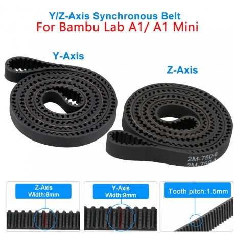 For Bambu Lab A1/A1 Mini Y Z-Axis Belt Synchronous Wear Resistance Belt 6mm/9mm For Bambulab A1 Mini 3D Printer Replacement Part