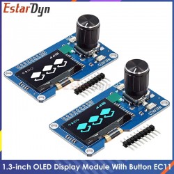 Estardyn 1.3" OLED Module SH1116 Drive / EC11 Encoder | White/Blue Display | I2C Interface | HD Screen for Arduino DIY Projects