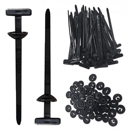 POWERTECH δεματικά καλωδίων TIES-082, 5x90mm, μαύρα, 50τμχ