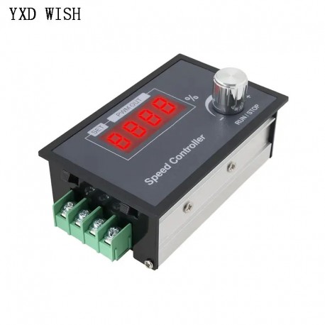 DC 6-60V 30A DC Motor Speed Controller Slow Start Soft Stop PWM Digital Display 0~100% Adjustable