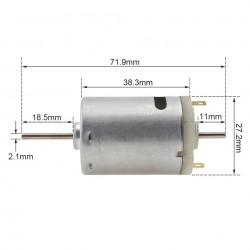 RS380 DC Motor 12V Double Shaft Micro Brush Motor with Shield Ring for DIY Toys