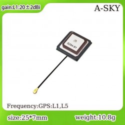 L1 and L5 Dual Frequency High Precision Positioning Ultra Light Ultra Small GNSS GPS Ceramic Active Antenna for UAV IoT