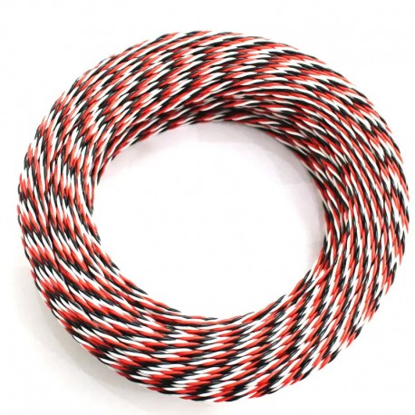 Twisted servo wire 1mtr (R/B/W) 20AWG
