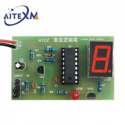 DIY LED PCB Digital Display LED Logic Pen Electronic Kit High and Low Level Test Circuit Soldering Practice Board Kit Arduino