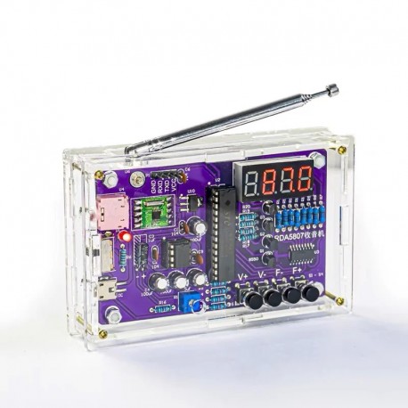 DIY FM Radio Electronic Kit 87-108MHz Adjustable Frequency Digital Display Soldering Project Practice Solder RDA5807S