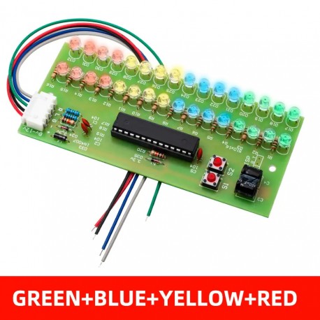 MCU Adjustable Display Pattern LED VU Meter Level Indicator Amplifier Audio 16 LED Dual Channel