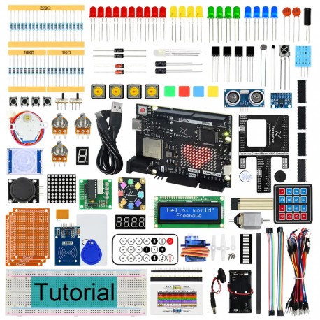 Freenove Complete Starter Kit for Arduino UNO R4 V5 WiFi Mini, Arm Cortex-M4, 474-Page Detailed Tutorial, 343 Items, 90 Projects