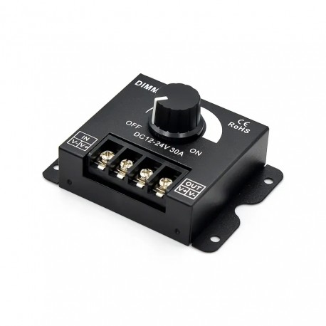 DC12-24V 30A Knob Dimmer Brightness Adjustment Stepless Dimming Switch Controller for 3528 5050 COB SMD LED Strip