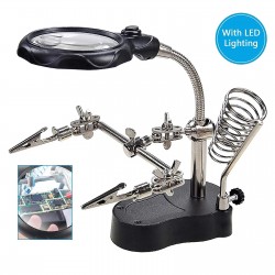 3rd Helping Hand Clip LED Magnifying Soldering Iron Stand Len Magnifier