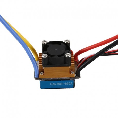 480A Brushed ESC Single Motor With Cooling Fan Waterproof 2-4S 3 Modes 5V/3A BEC For RC Cars