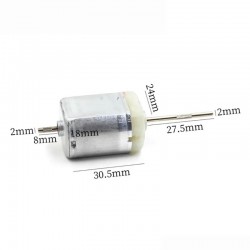 FC-280SC Mini 24mm Flat 280 Electric Motor DC 12V 7800RPM Dual Knurled Shaft Car Door Lock