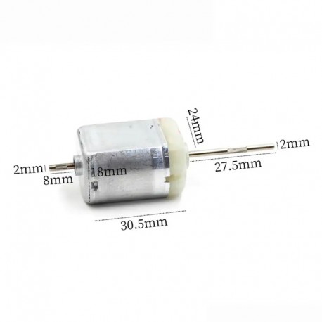 FC-280SC Mini 24mm Flat 280 Electric Motor DC 12V 7800RPM Dual Knurled Shaft Car Door Lock