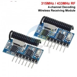 RX480E 315MHZ / 433MHZ RF Receiver Learning Code Decoder Module 315/433 Mhz Wireless 4CH Output
