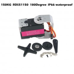 HV Robotic Digital Servo 150kg Metal Gear Servo Double-Shaft High Torque 180/270 Degree IP66