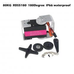 HV Robotic Digital Servo 80kg Metal Gear Servo Double-Shaft High Torque 180/270 Degree IP66