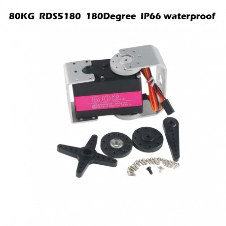 HV Robotic Digital Servo 80kg Metal Gear Servo Double-Shaft High Torque 180/270 Degree IP66
