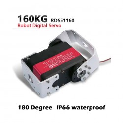 HV Robotic Digital Servo 160kg 24V Metal Gear Servo Double-Shaft High Torque 180/270 Degree IP66