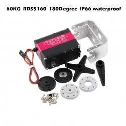 HV Robotic Digital Servo 60kg Metal Gear Servo Double-Shaft High Torque 180/270 Degree IP66