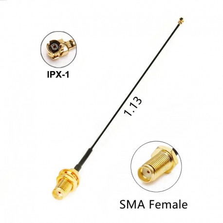 RG0.81 1.13mm RF Pigtail Cable SMA Female to U.FL MHF4 Female IPX1 to RP-SMA Female Connector