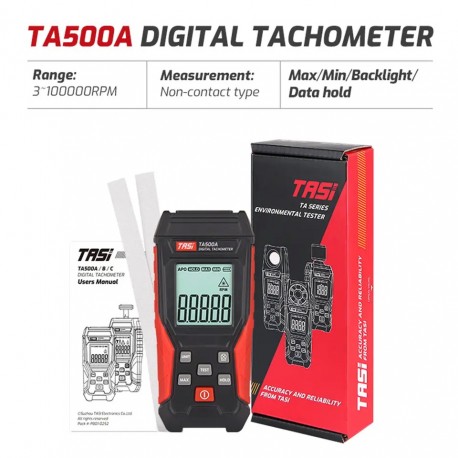 Digital Contact Tachometer Portable Contact Measurement Speed Tach Meter 3-19999RPM