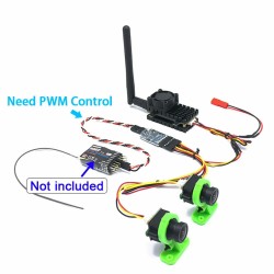 EWRF 5.8GHz 2W FPV VTX Transmitter 40CH with 3-Channel Video Switch 1000TVL HD CMOS Camera – 2.8mm 120°