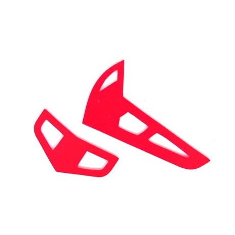 FUSUNO Neon RED Fiberglass Horizontal/Vertical Fins T-Rex 450V2