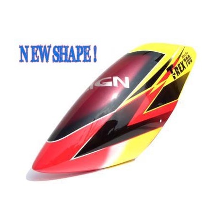 FUSUNO RED THUNDER Airbrush Fiberglass Canopy T-REX 700 EX