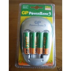 GP Power Bank 3 battery Charger With 4 x AA batteries